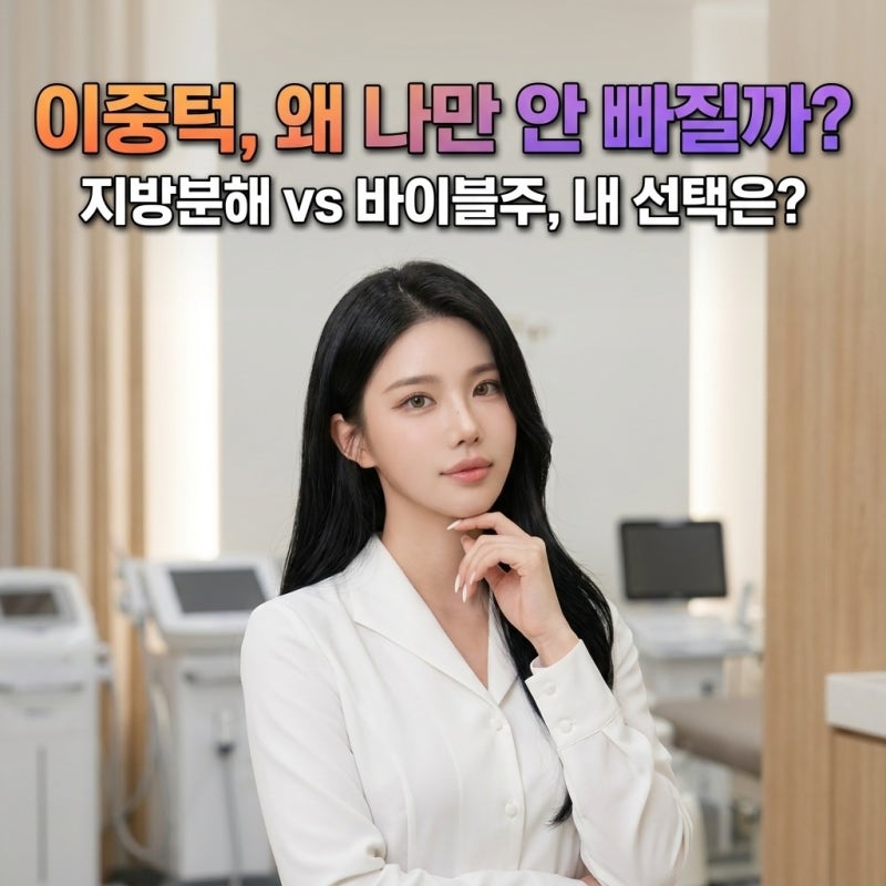 홍대 이중턱 고민, 바이블주로 해결될까? 지방분해주사와 차이점부터 솔직한 붓기 후기까지