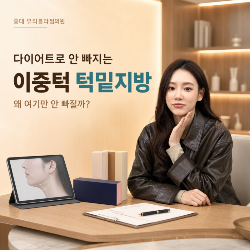 이중턱 턱밑지방 다이어트로 안 빠진다면? 국산 신약 뉴비쥬 원리와 주의사항 총정리
