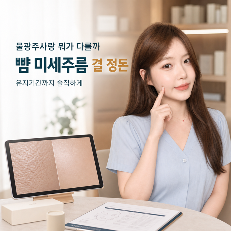 스킨바이브 물광주사 차이? 뺨 미세주름 개선 효과와 유지기간 데스크 실장 솔직 정리