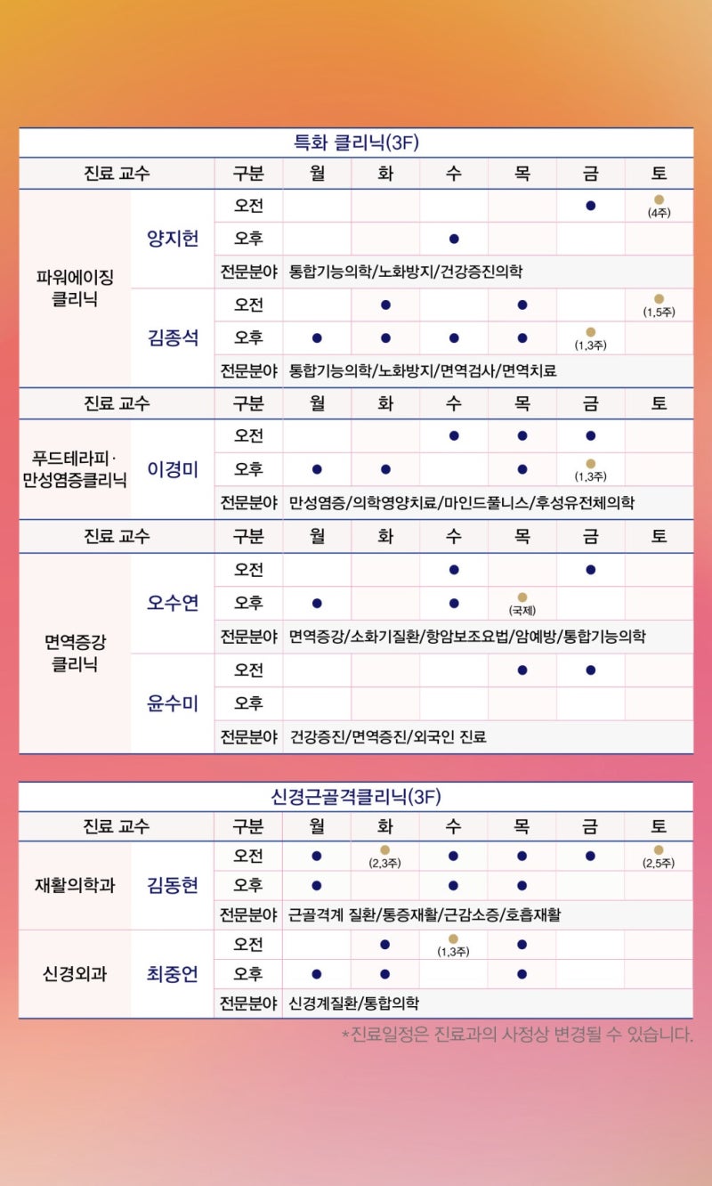 차움 8월 진료일정 안내 사진 3