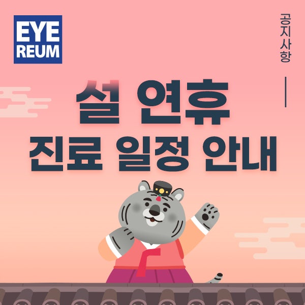 [2022년 설 연휴 진료일정] 설 명절병원 시력교정술 예약 안내