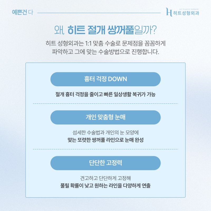 [히트성형외과] 눈매 교정의 정석! 절개 쌍꺼풀로 선명하게 사진 6
