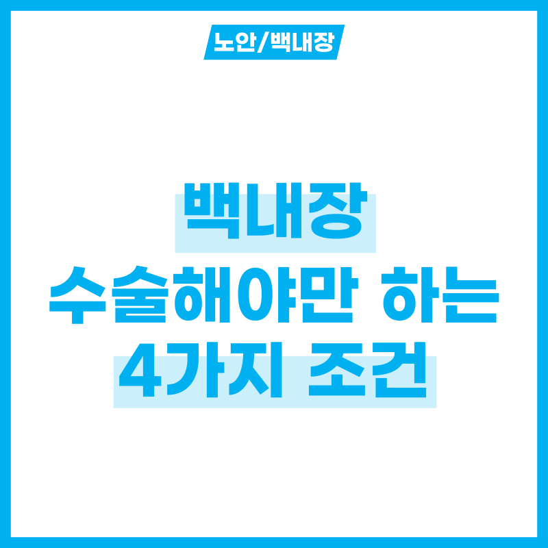 백내장 수술해야만 하는 4가지 조건
