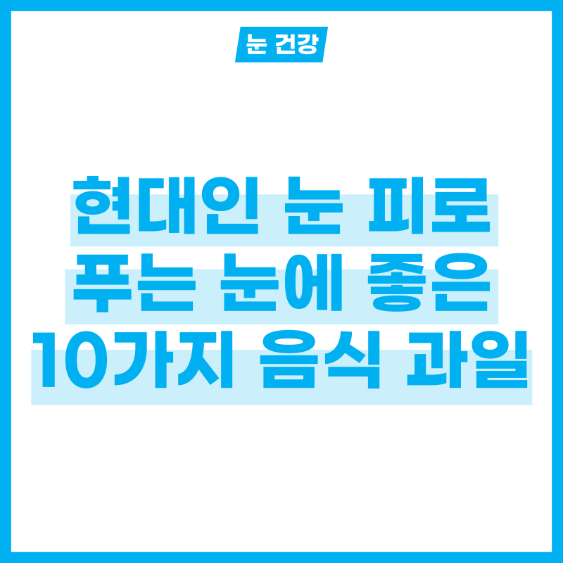 현대인의 눈 피로 푸는 법! 눈에 좋은 음식 과일 10가지 먹어보기!
