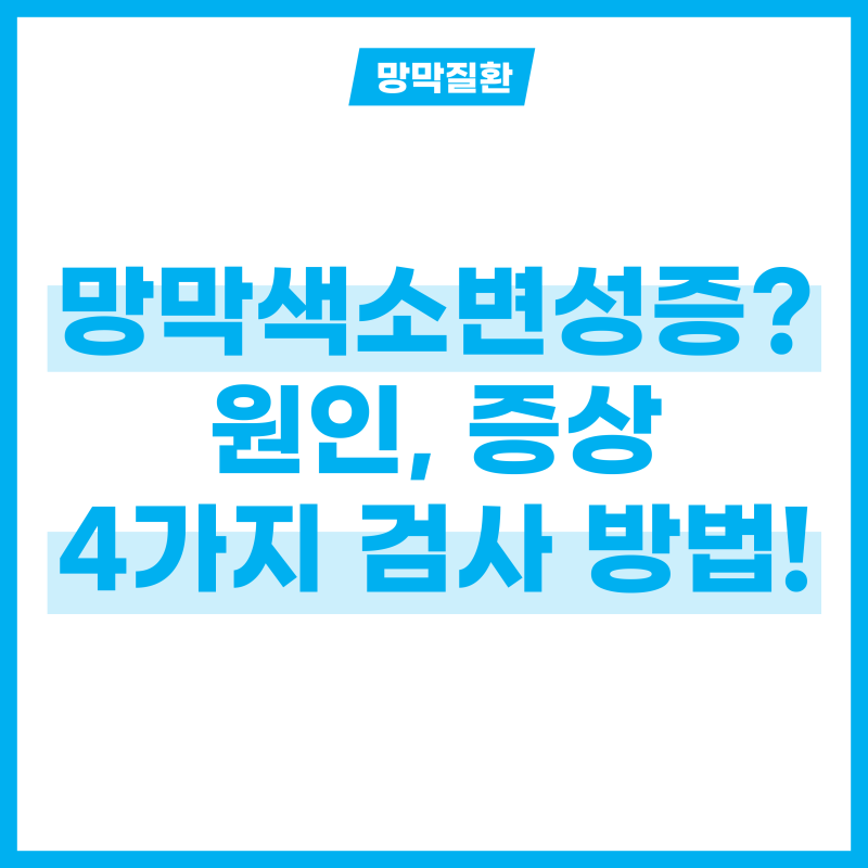 망막 색소 변성증? 원인, 증상, 4가지 검사 방법까지 총정리!