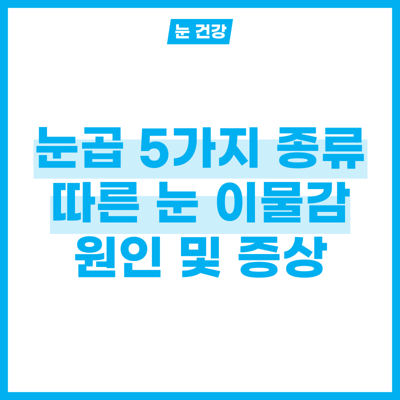눈곱 5가지 종류 따른 눈 이물감 원인, 증상 알아보기!