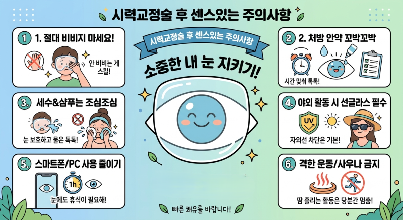 시력교정 후 주의사항 빠른 회복을 위해 알아두세요