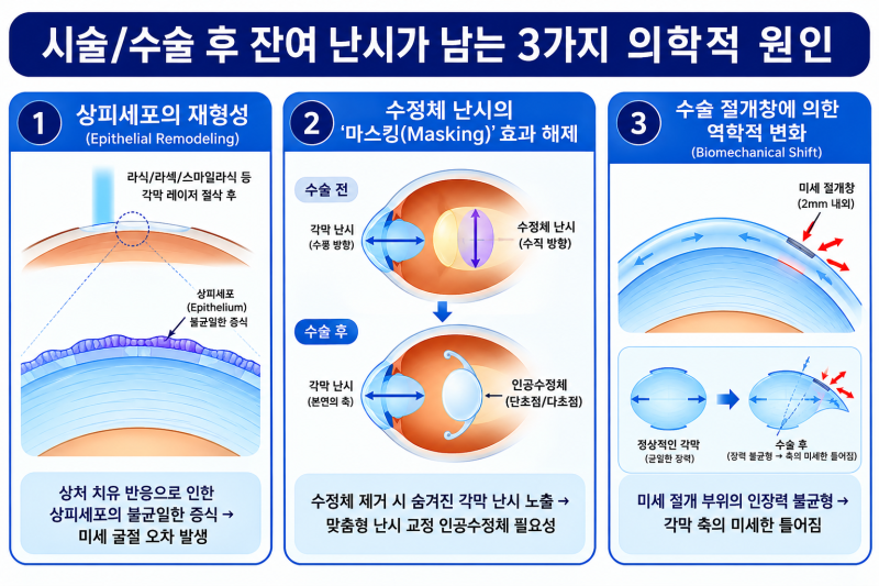 [성모진안과] 안경과 렌즈로도 불편한 '난시' 총정리: 원인부터 스마일라식·실크라식 후 잔여 난시까지 사진 4