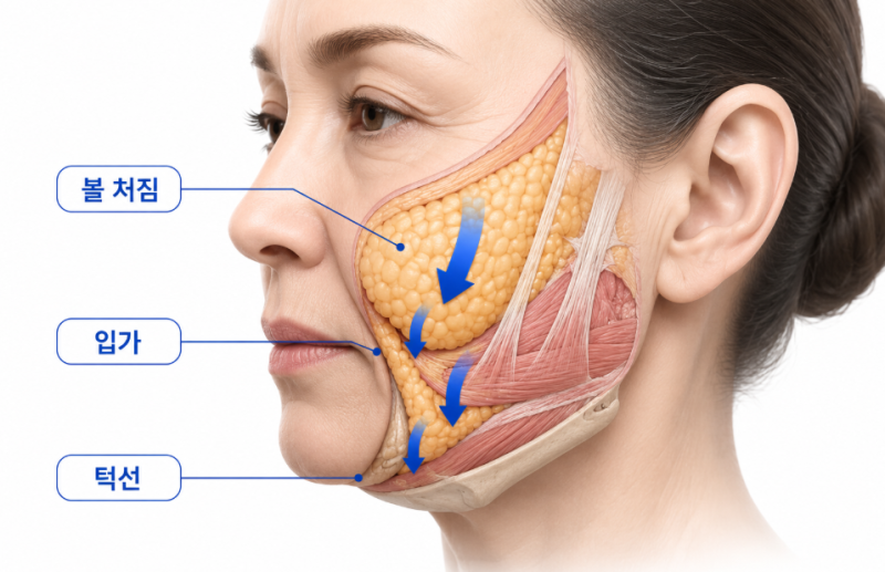 Gangnam Plastic Surgery: Marionette Line Improvement Must Consider Cheek Sagging First