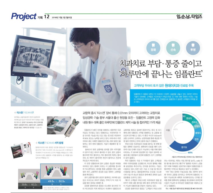 강남 원데이임플란트 원데이치과 보도기사가 났답니다~^^ [임순남타임즈]