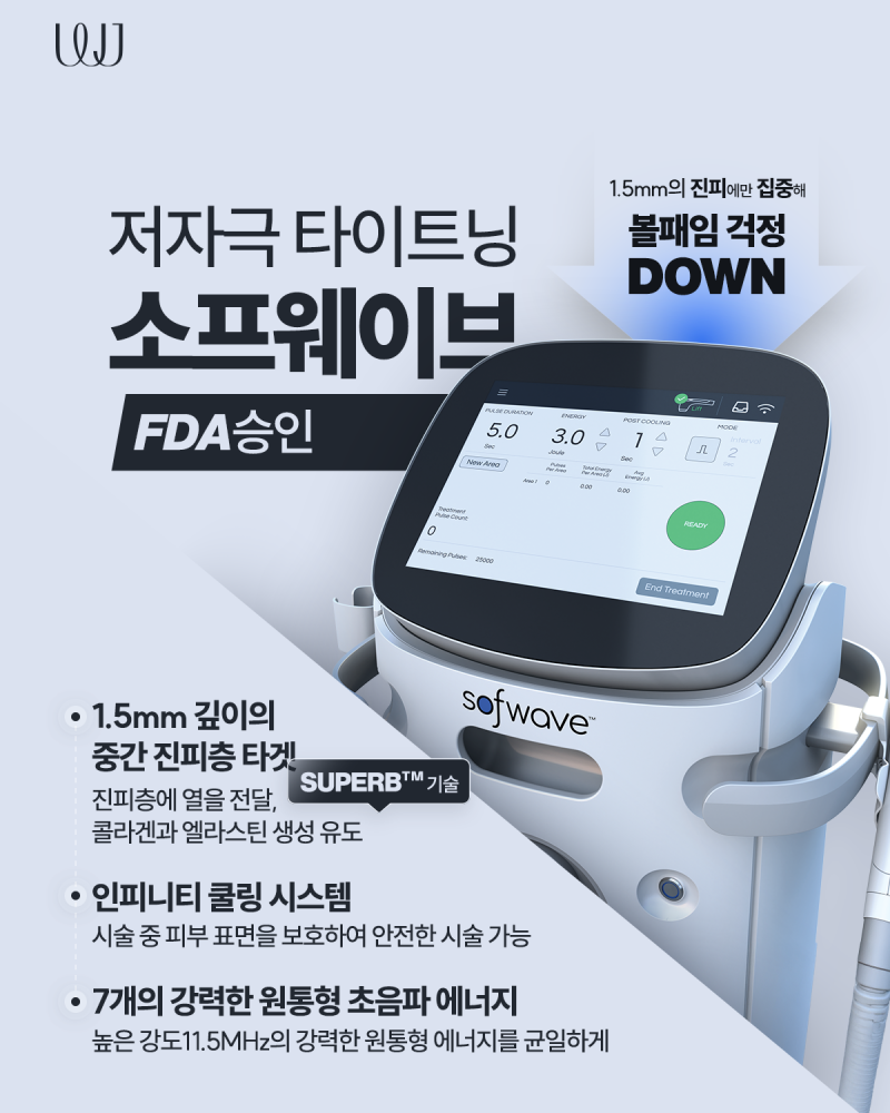 볼꺼짐 걱정 없는 소프웨이브 초음파 리프팅