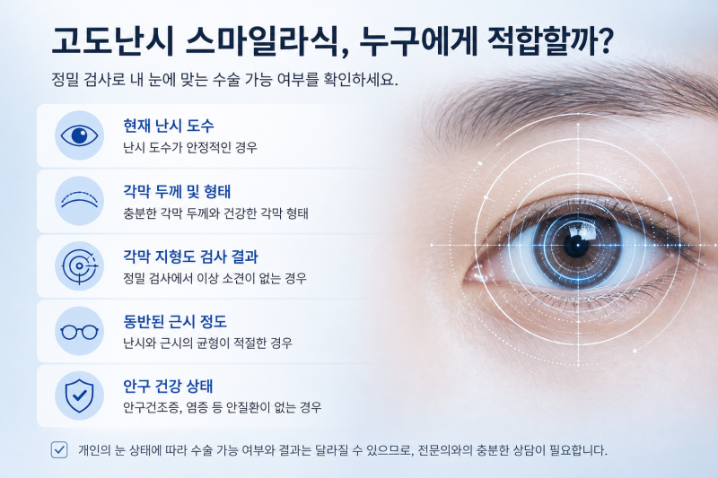 고도난시스마일라식, 정말 가능할까? 수술 전 확인해야할 기준