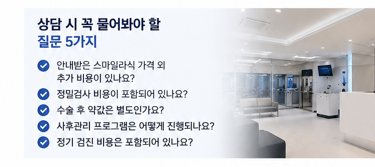 스마일라식가격보다 총비용을 봐야 하는 이유