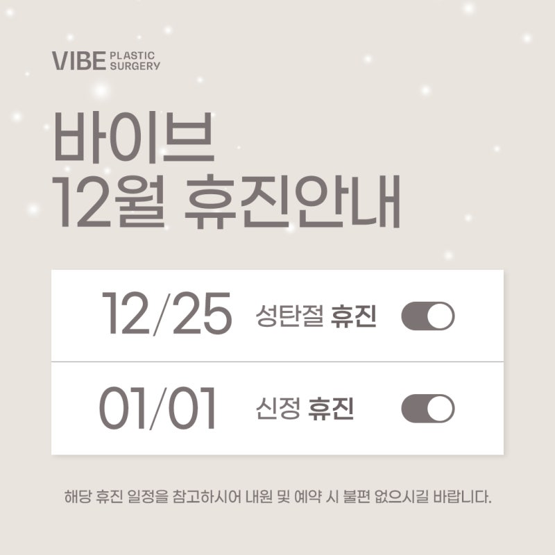 Informasi Libur Desember Vibe Plastic Surgery